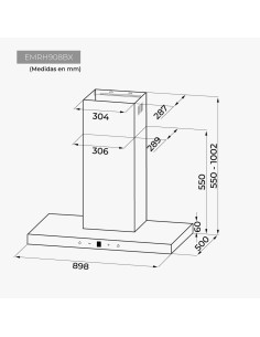Campana Eas Electric frontal cristal negro 90 cm 2